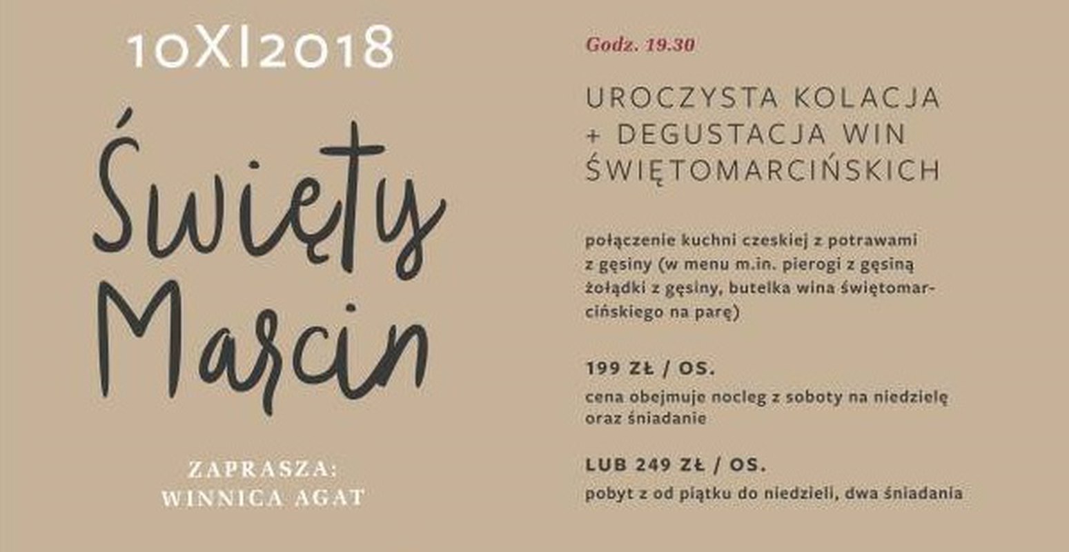 Święty Marcin w Winnicy Agat 2018